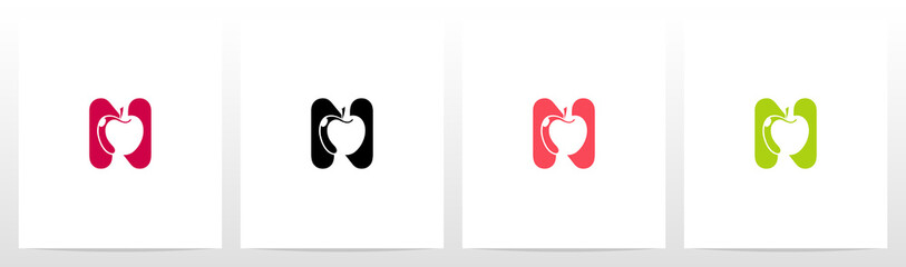 Apple On Letter Logo Design N