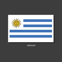 Fototapeta premium Uruguay flag Vector Square Icon 