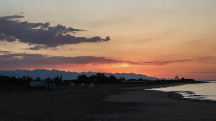 beautiful sunset by the sea