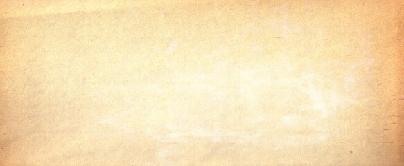 Old brown paper parchment background design with distressed vintage stains and ink spatter and white faded shabby center, elegant antique beige color