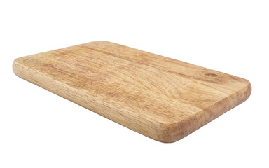 Old grunge wooden kitchen cutting board isolated on white
