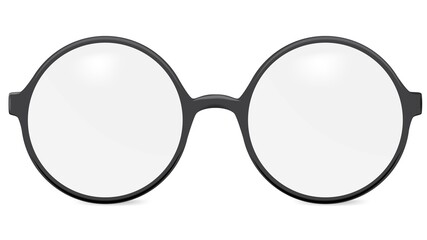 Vector round glasses isolated on white - obrazy, fototapety, plakaty