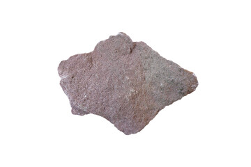 specimen of red sandstone rock isolated on a white background.