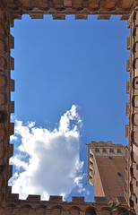brick wall and sky