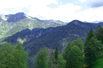Fototapeta na wymiar mountain panorama in the bavarian alps