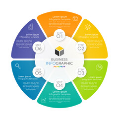 workflow layout, diagram, number options, web design. Infographic business concept with 6 option, parts, steps or processes. 