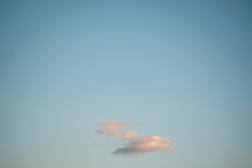 Abstract blue sky with cloud background in the evening.