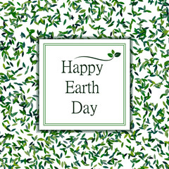 World environment day hand lettering card on white background. Vector illustration. Bright fresh green leaves concept. Poster, card, label, banner design.
