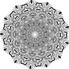 Ornamental diwali pattern. Mehndi mandala, Indian Henna. Black and white tattoo design or pattern. Vector illustration