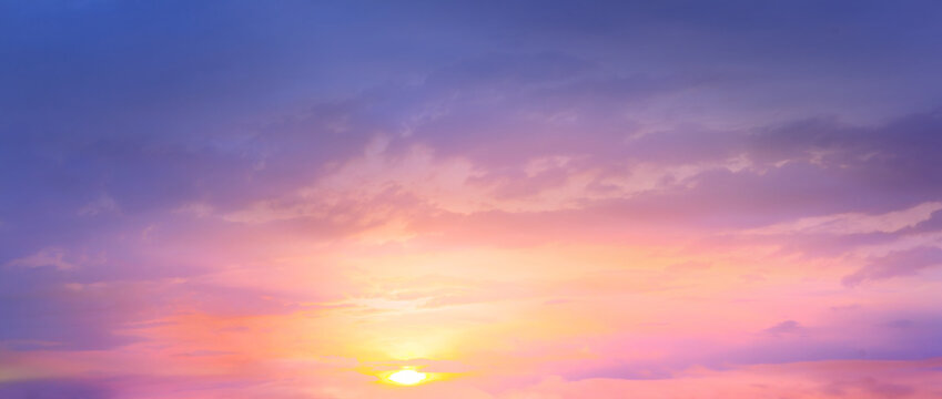 magical pink sunrise sky background