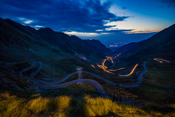 Transfagarasan Road in Romania, a paved mountain road crossing the southern section of the...