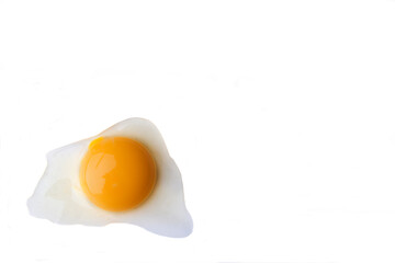 Scrambled eggs on a white background. Fried Broken Egg.