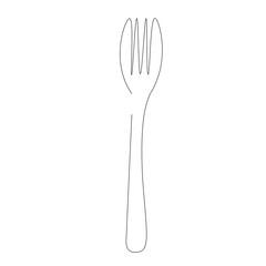 Fork one line drawing. Vector illustration