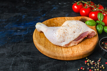 chicken meat pieces raw hen legs thighs food background top view copy space for text organic eating healthy keto or paleo diet raw