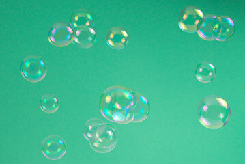 Soap bubbles isolated on a black background