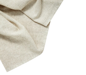 White napkin tablecloth. Dish towel isolated on white