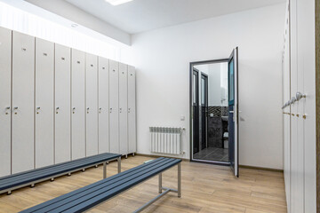 Empty dressing room in a fitness gym