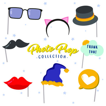 creative photo booth props vector design collection, can be use to make poster