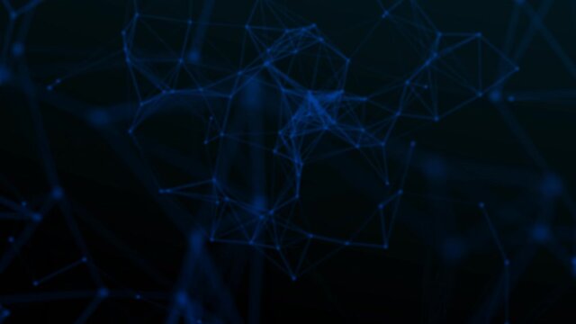 Modern background with interlacing blue lines and shapes