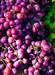  Red grapes. The background is natural. Texture.