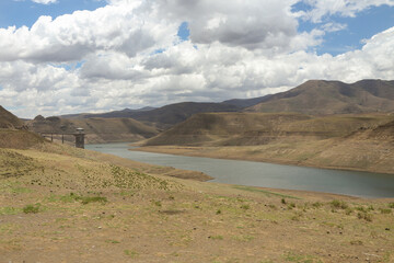 Katse Dam on the boder of Leribe and Thaba-Tseka District, Kingdom of Lesotho, southern Africa