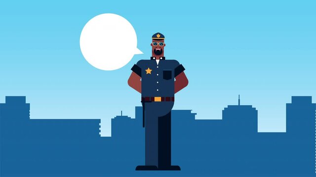 police officer worker character animation