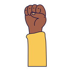 afro hand human fist protest icon