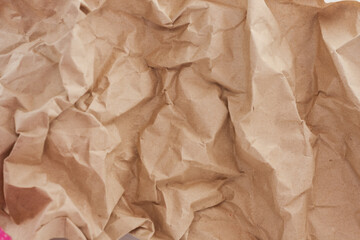 brown recycled crumpled paper background: crush  fold texture backgrounds for design, decorative. paper texture concept.