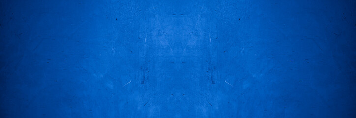 Old wall pattern texture cement blue dark abstract  blue color design are light with black gradient background.