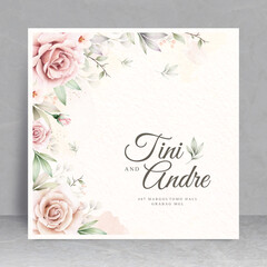 Elegant floral wedding card template