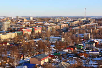 Fototapeta premium aerial view of city blocks