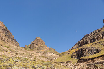 Driving down Sani Pass from Lesotho to South Africa,