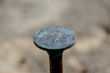 Survey Marker in Dinosaur Provincial Park