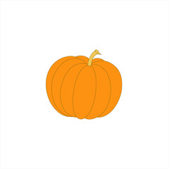Orange pumpkin vector illustration isolated on white background