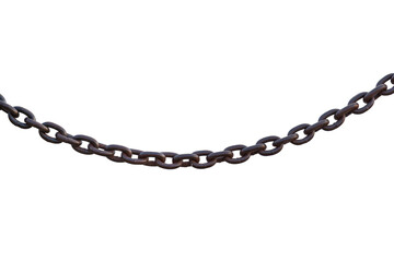 Old iron chain on white background