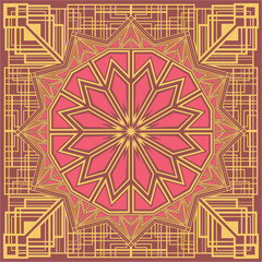 Square art deco ornament