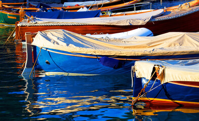Fototapeta na wymiar Beautiful Portofino cityscape, best touristic Mediterranean place with typical colorful buildings and famous luxury harbor, Portofino, Liguria, Cinque Terre, Italy, Europe
