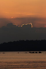 Beautiful Sunset with Ocean Background. Image captured from Andaman and Nicobar Islands in India.