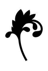 leaf shaped ornament silhouette style icon design of Decorative element theme Vector illustration