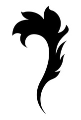 leaf shaped ornament silhouette style icon design of Decorative element theme Vector illustration