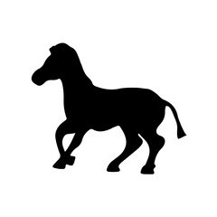 running zebra vector silhouette. African safari animal  logo.