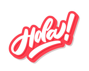 Hola. Vector hand drawn lettering banner. © Alex Gorka