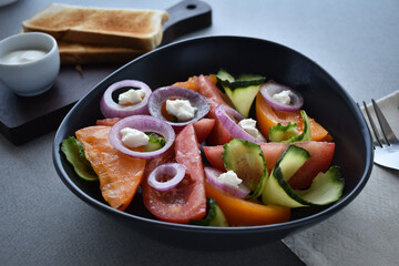 Vegetable salad with olive oil