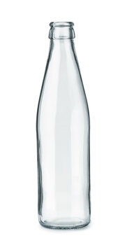 Empty transparent glass bottle