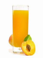 Apricot Juice on white Background - Isolated