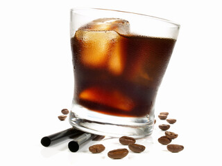 Black Russian Cocktail on white Background - Isolated