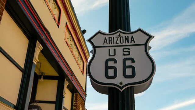  Time lapse of Historic Route 66 sign in Serigman, Arizona