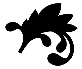 leaf shaped ornament silhouette style icon design of Decorative element theme Vector illustration