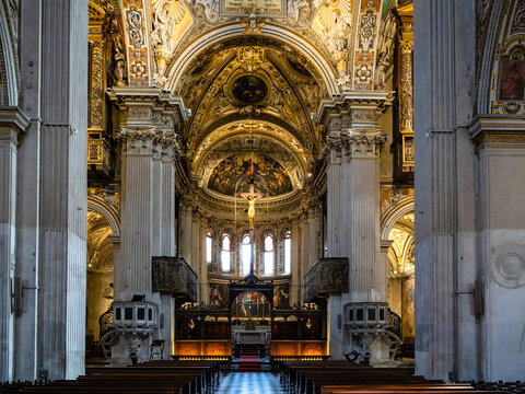 Interior Of The Church Santa Maria Maggiore In Bergamo