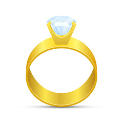 Engagement ring vector design illustration isolated on white background
